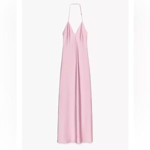 Zara Pink Satin Midi Dress